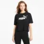 Puma Essentials Logo Cropped Damen T-Shirt (Schwarz, Lila) für 8,92 € inkl. Versand statt 22,45 €