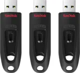 3er Pack SanDisk Ultra USB 3.0 Flash-Laufwerk 64 GB Schwarz für 16,99 € inkl. Prime-Versand statt 31,31 €