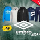 umbro Mega Sale bei Sportspar mit bis zu 86 % Rabatt