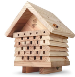 wildtier Herz Bienenhotel 🐝 Massiv-Holz, Nisthilfe mit Nisthülsen für 14,50 €